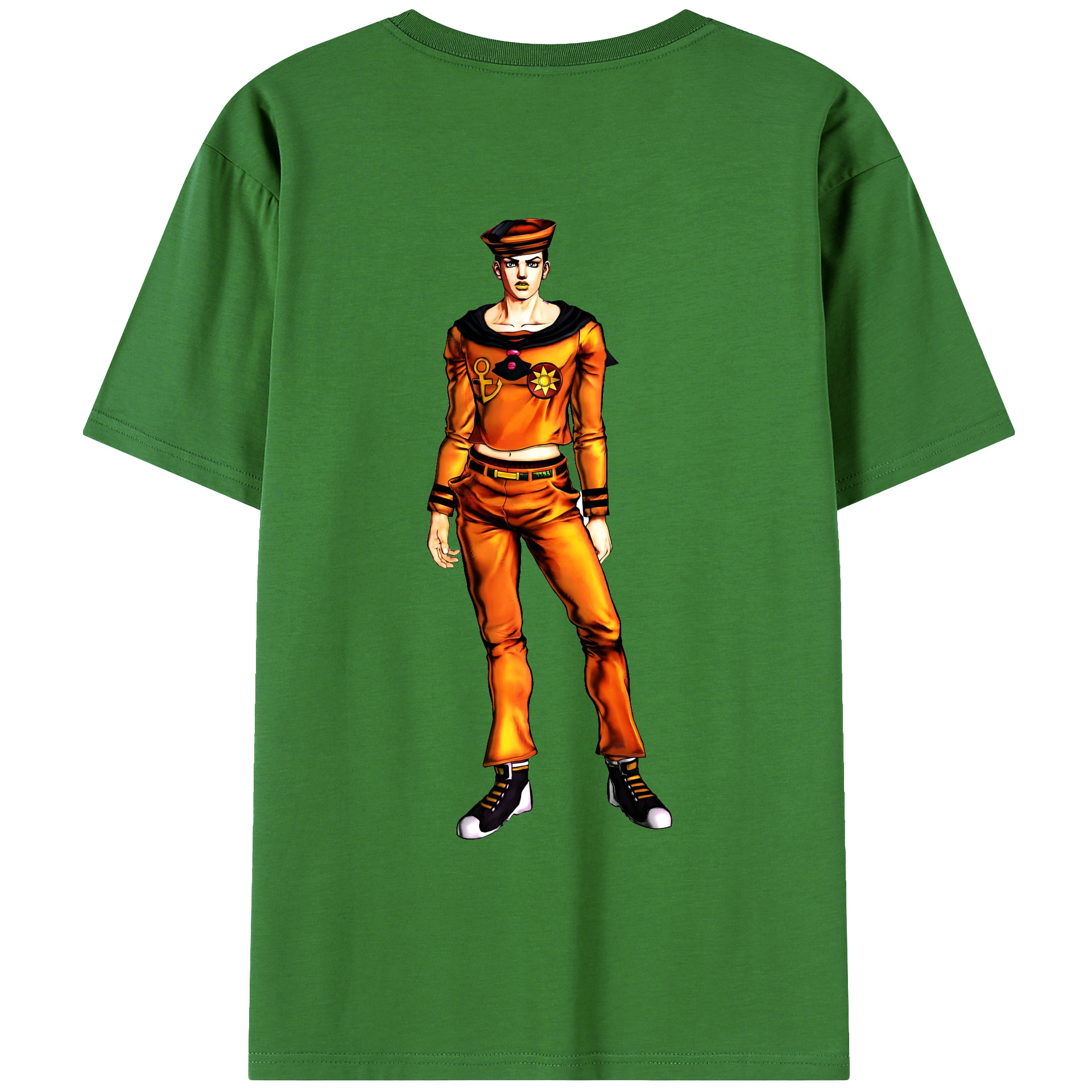 （画像用） ジョジョの奇妙な冒険 東方定助 JoJo's Bizarre Adventure Higashikata Josuke レディース半袖Tシャツ(バックプリント)